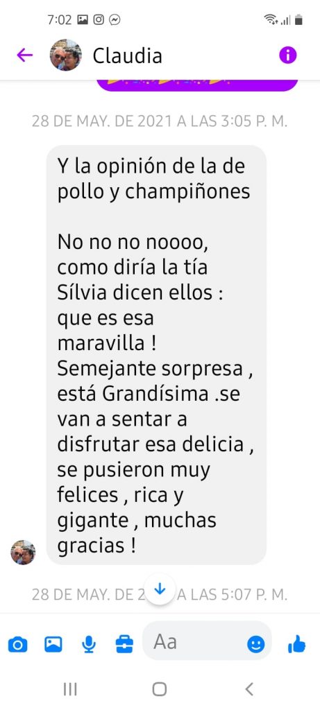 Testimonios clientes felices - la cacerola de carola (4)